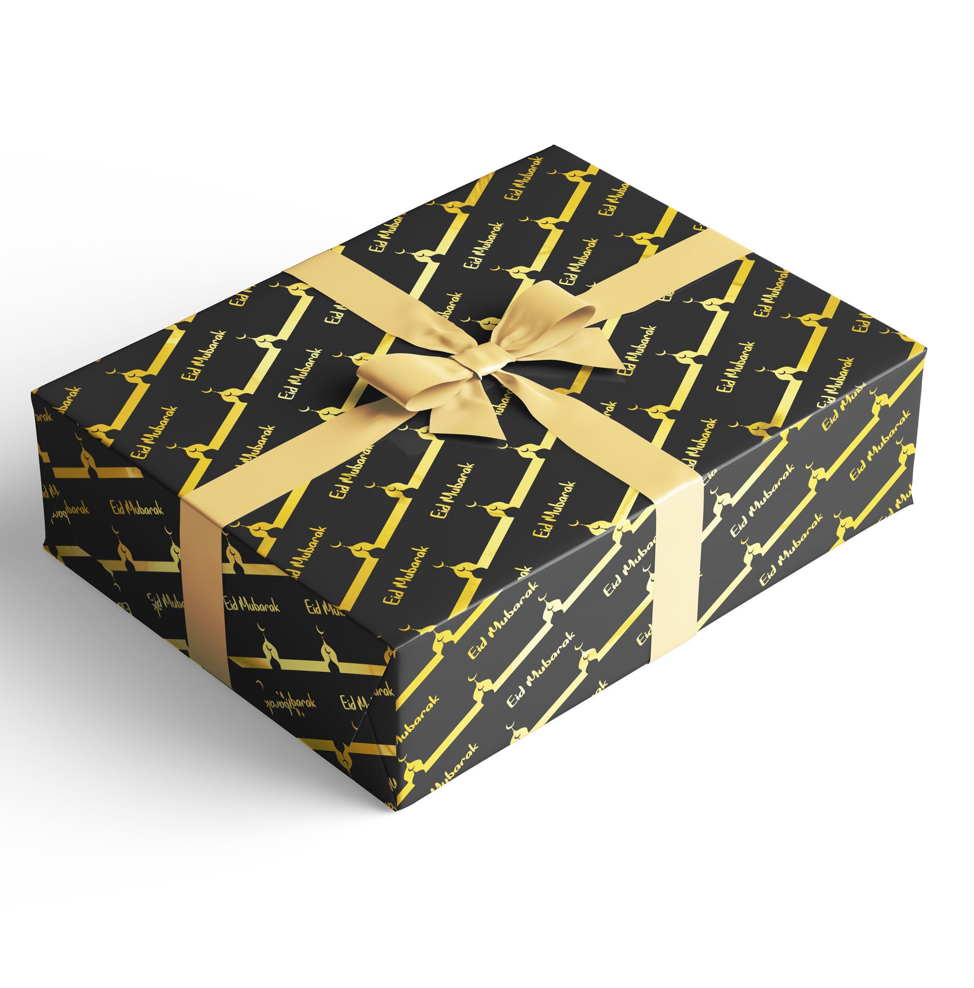Eid Black and Gold Mosque Gift Wrapping Paper