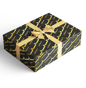 Eid Black and Gold Mosque Gift Wrapping Paper