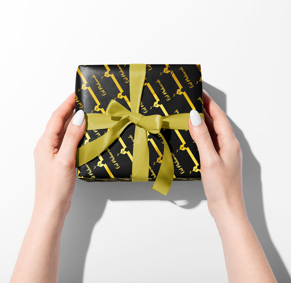 Eid Black and Gold Mosque Gift Wrapping Paper