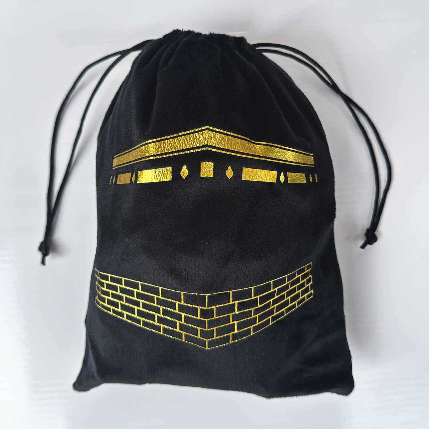 Hajj & Umrah Pouch Gift Bag – Elegant Fabric Drawstring Bag
