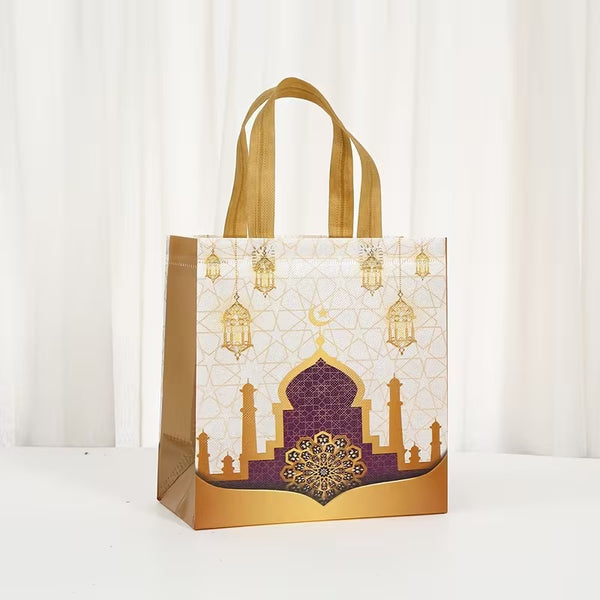 Ramadan / Eid Mubarak Gift Bag 1pc – Mosque Design - 23x22x11cm