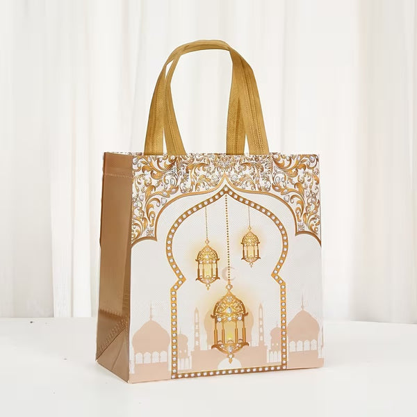 Ramadan / Eid Mubarak Gift Bag 1pc – Mosque Design - 23x22x11cm