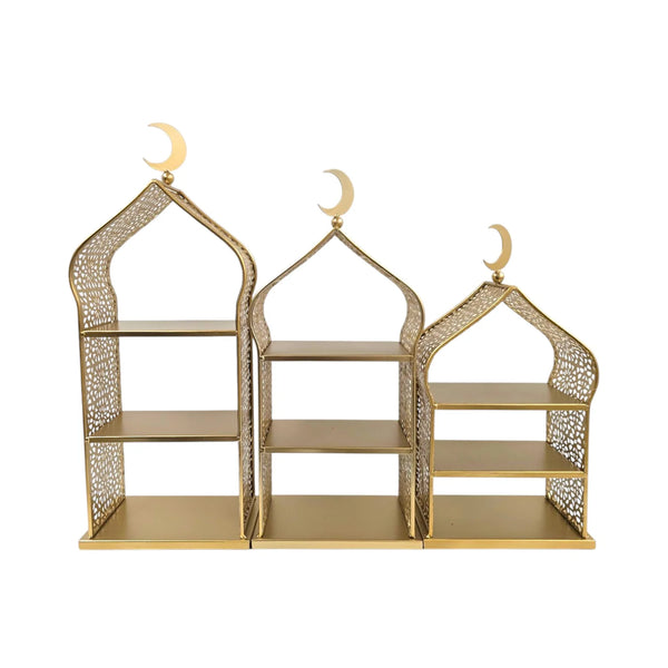Ramadan / Eid Moon Masjid Dome Tiered Food Cake Stand – Islamic Iftar & Eid Display (Medium 45cm)