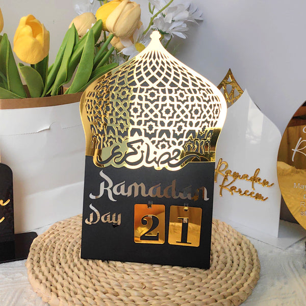 Black and Gold Ramadan Countdown Metal and Acrylic