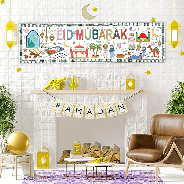 Eid Mubarak Colouring Poster – Giant Kids Ramadan & Eid Activity (Pens included)