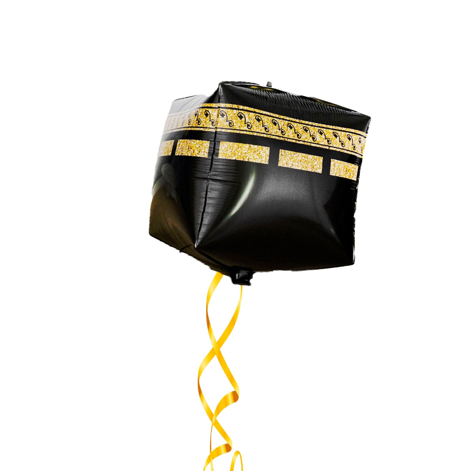 Umrah Mubarak 4D Kaaba Balloon – 24" with Ribbon & Straw