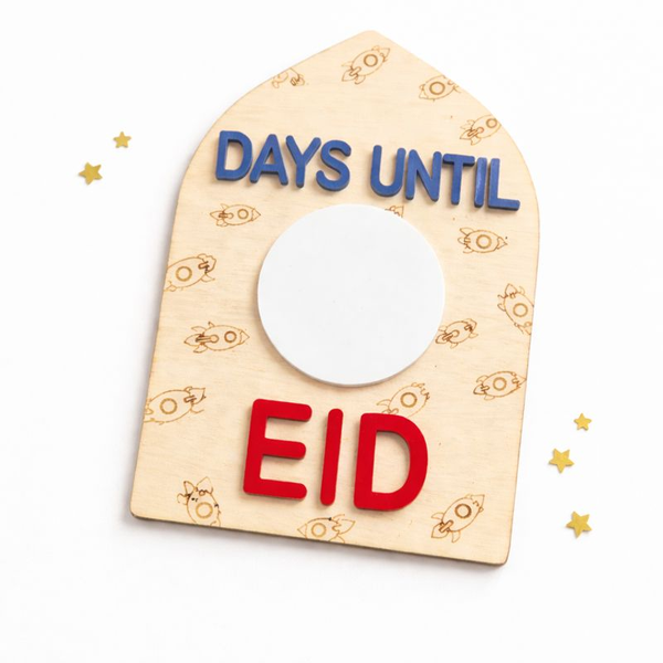 Days Until Eid Wooden Countdown Sign with Wipeable Area