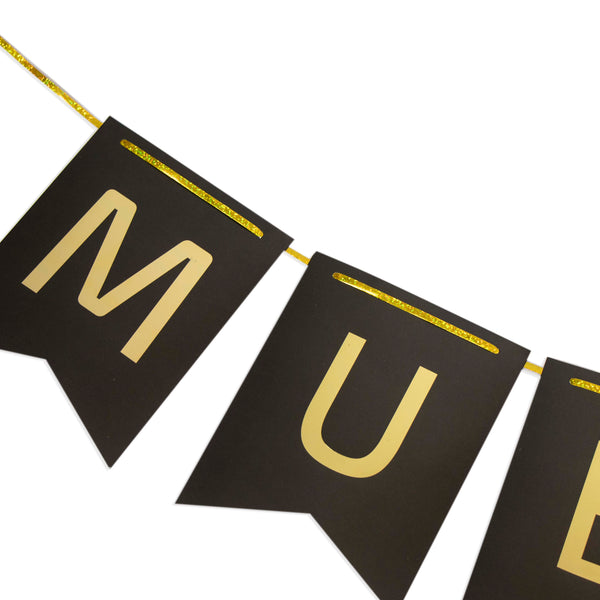 Umrah Mubarak Black & Gold Banner