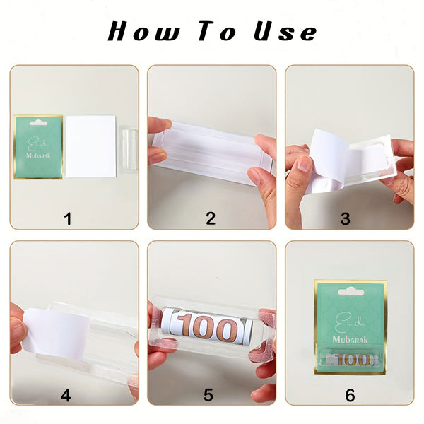 Eid Mubarak DIY Money Card Holder – Green Theme with Plastic Holder