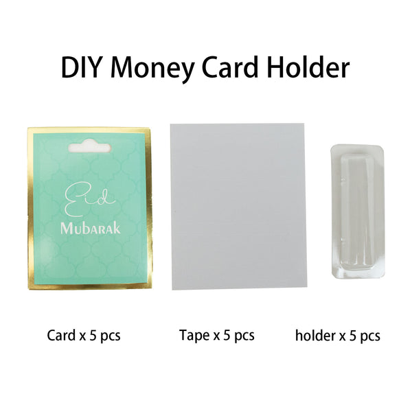 Eid Mubarak DIY Money Card Holder – Green Theme with Plastic Holder