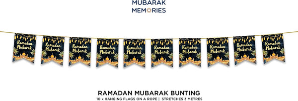 Black & Gold Ramadan Mubarak Bunting