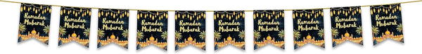 Black & Gold Ramadan Mubarak Bunting
