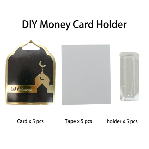 Eid Mubarak DIY Money Card Holder – Black Theme with Plastic Holder
