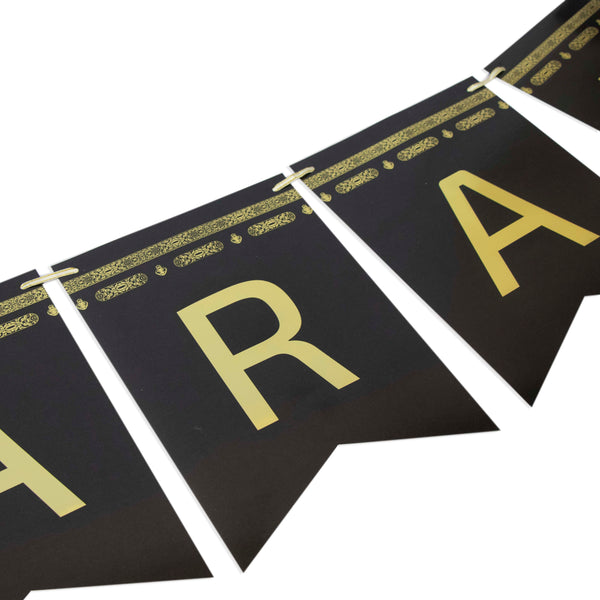 Hajj Mubarak Gold Foil Banner – Elegant Paper Garland