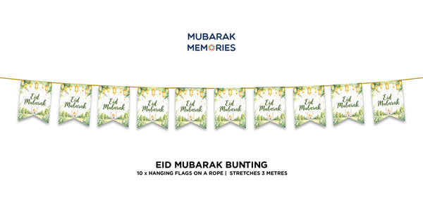 Green & Gold EID Mubarak Bunting
