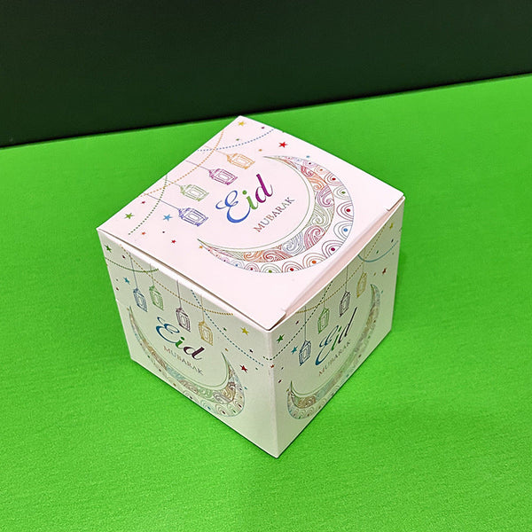 Eid Mubarak Candy Sweet Gift Boxes - Pack of 5 - (White Colourful)