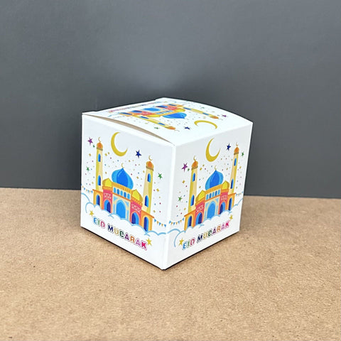 Eid Mubarak Candy Sweet Gift Boxes - Pack of 5 - (White Colourful)