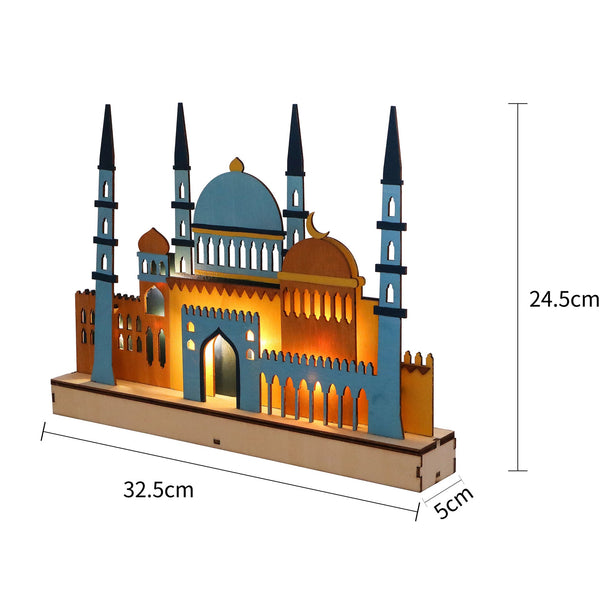Large LED Wooden Mosque Decoration - Masjid