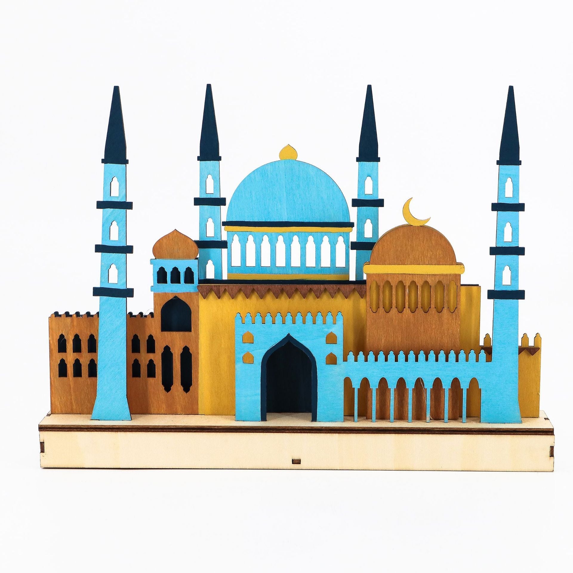 Large LED Wooden Mosque Decoration - Masjid