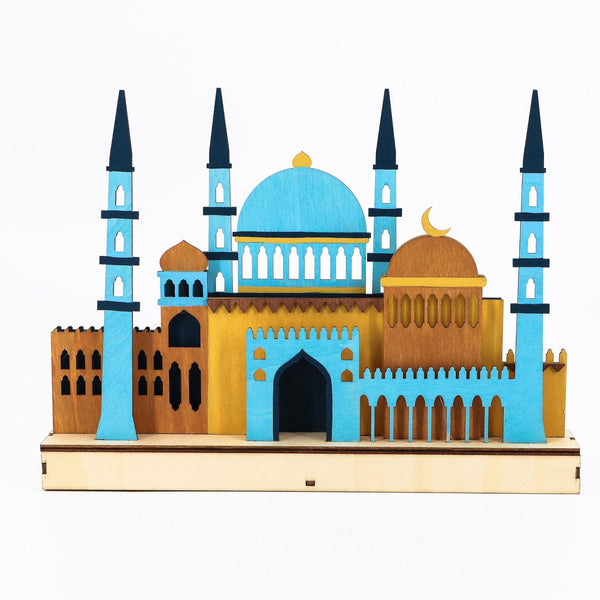 Large LED Wooden Mosque Decoration - Masjid