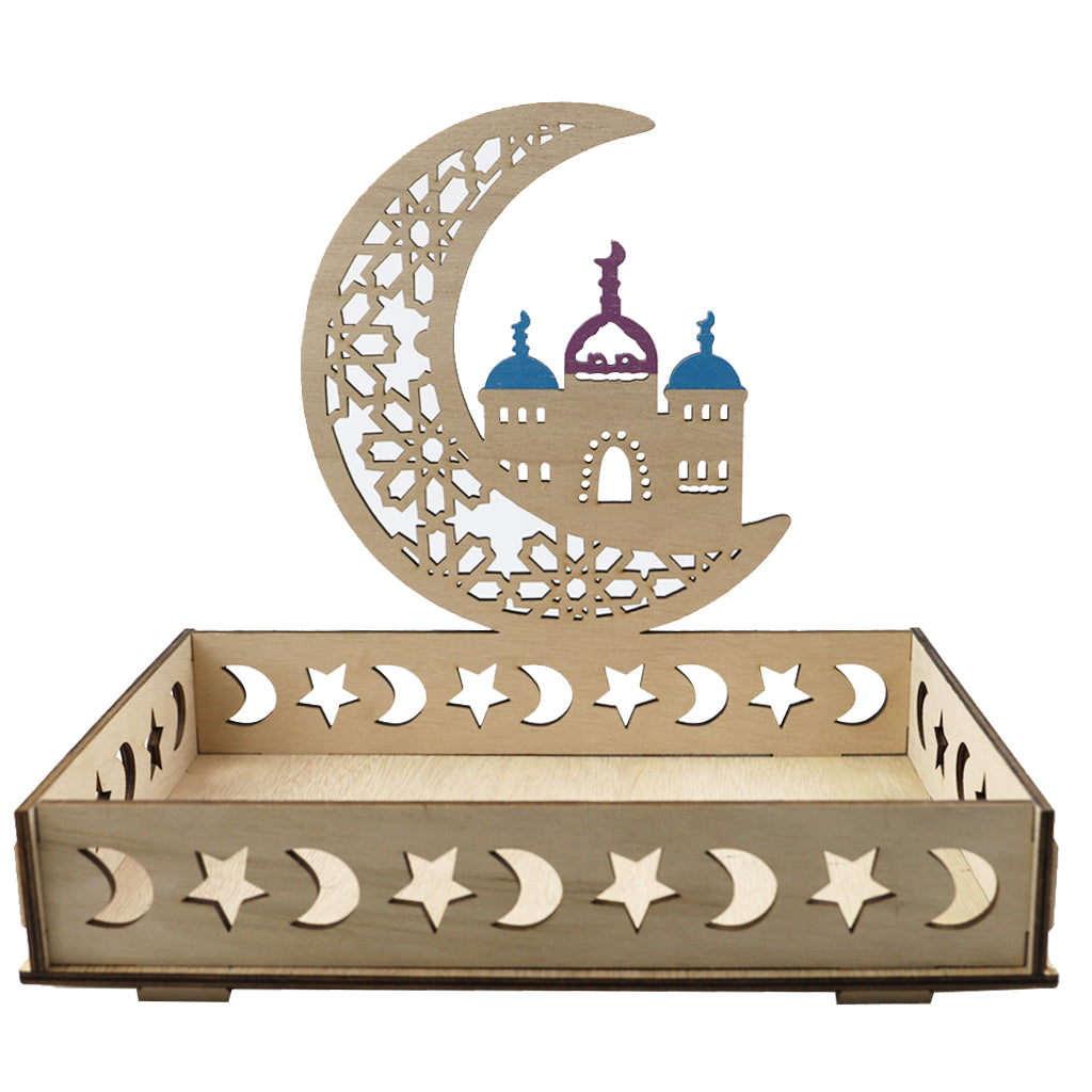 Wooden Craft Tray - Masjid & Crescent Moon