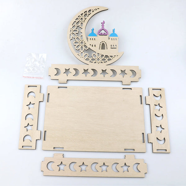 Wooden Craft Tray - Masjid & Crescent Moon