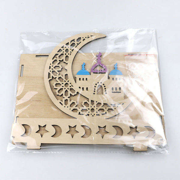 Wooden Craft Tray - Masjid & Crescent Moon