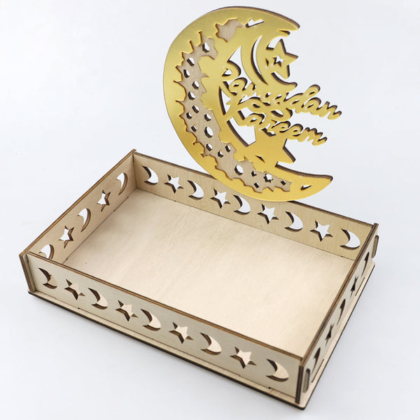 Wooden Craft Tray - Ramadan Kareem Gold