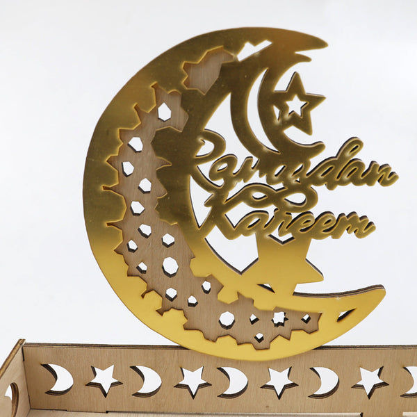 Wooden Craft Tray - Ramadan Kareem Gold