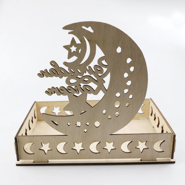 Wooden Craft Tray - Ramadan Kareem Gold
