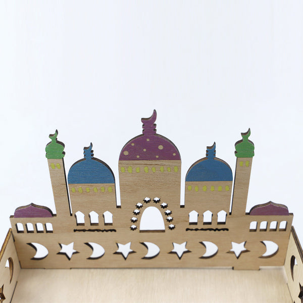 Wooden Craft Tray - Masjid, Moon & Stars