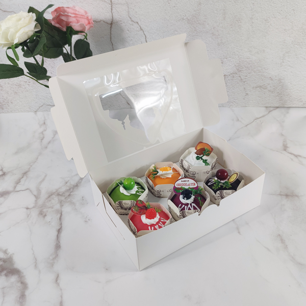 Eid Mubarak 6 Compartment Cupcake Box - White