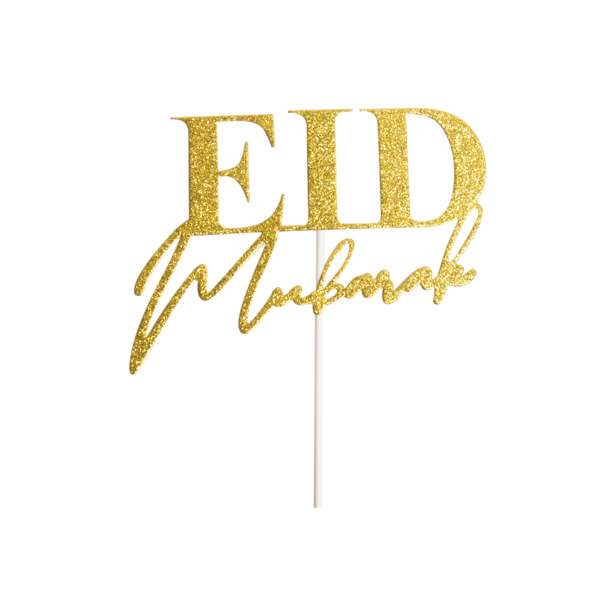 Eid Muarak - Glitter Cupcake Toppers - Times New Roman and Italic