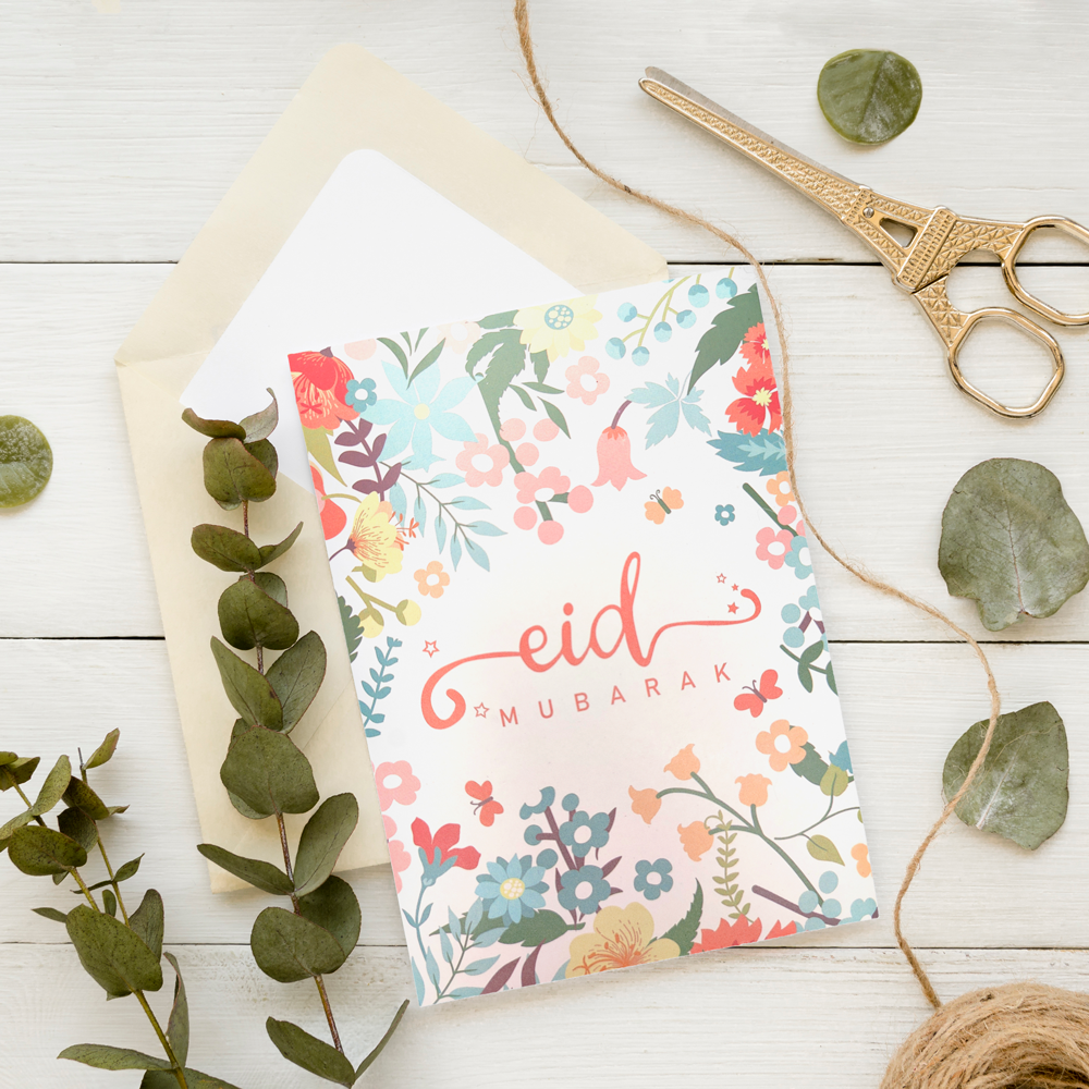 Eid Mubarak Cards - Vintage Floral (Pack of 5)