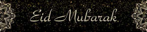 Eid Mubarak Banner - Black & Gold Geometric