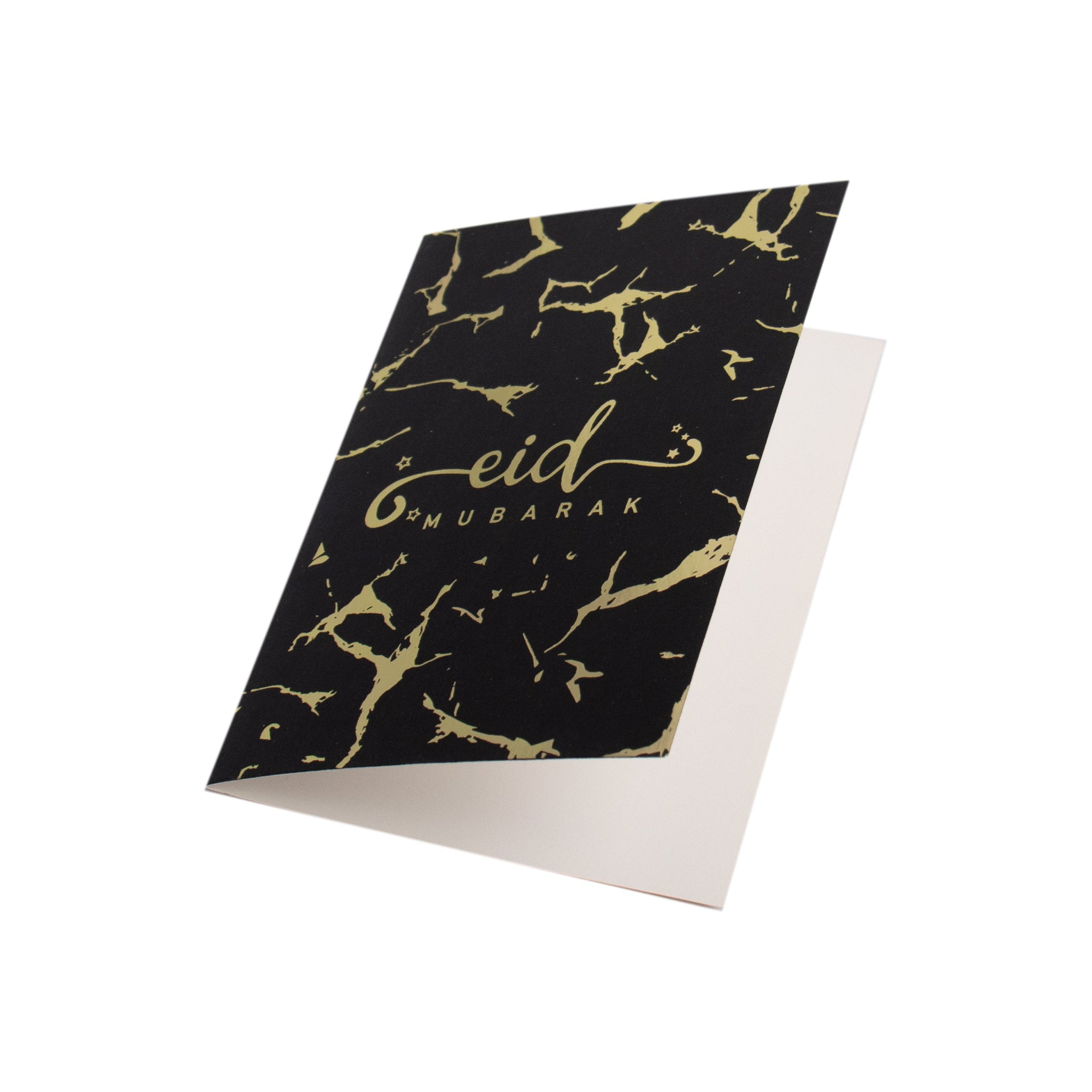 Eid Mubarak Cards - Black & Gold Marble (Pack of 5)