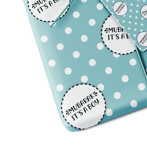 Mubarak It's a Boy Baby Gift Wrap Sheet - Polka Dot (Blue)