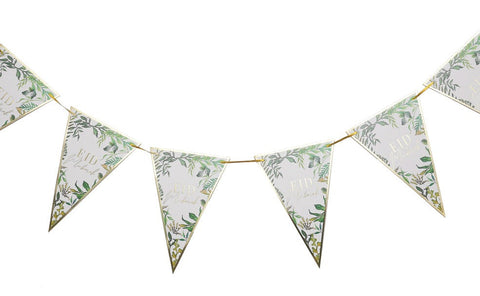 Eid Mubarak Bunting - Green & Gold Triangle Bunting