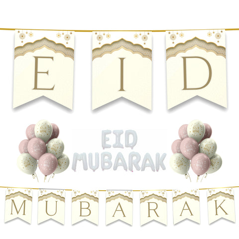 EID Mubarak 30 pc Decoration Set - Neutral
