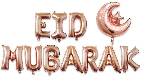 Eid Mubarak Foil Balloon Kit - Rose Gold