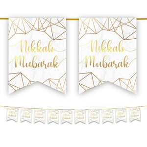 Nikkah Mubarak Bunting - Geometric Design - Islamic Wedding Decoration