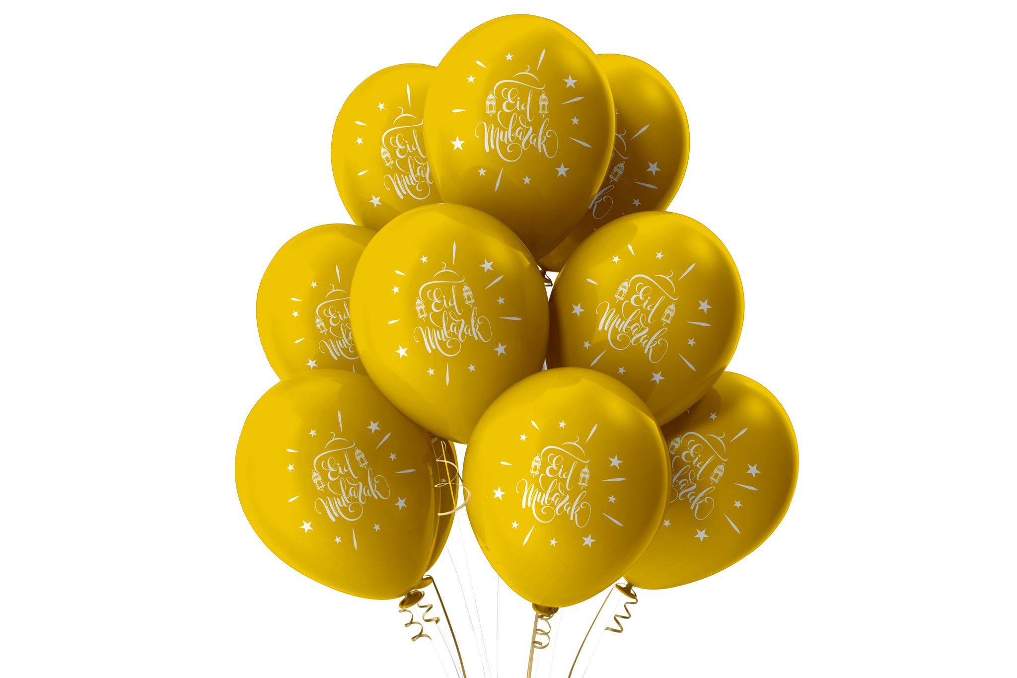 Eid Mubarak Balloons - Domes & Lanterns - Gold