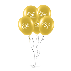 Eid Mubarak Balloons - Letters - Gold