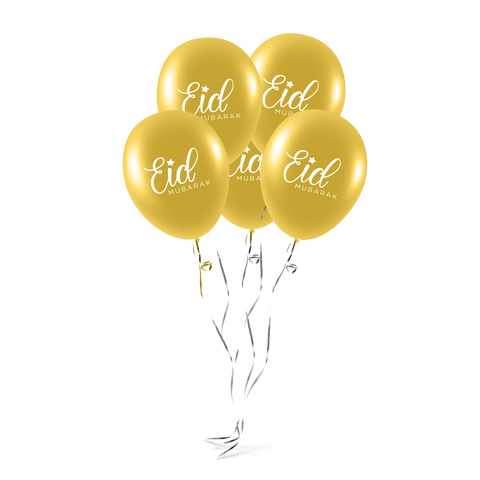 Eid Mubarak Balloons - Letters - Gold