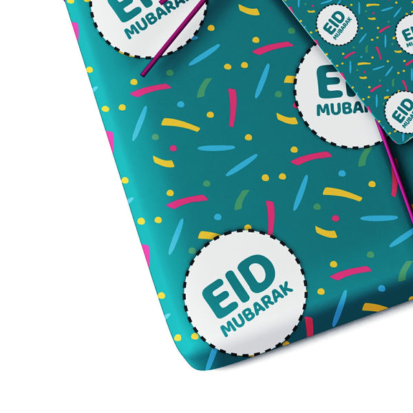 Eid Mubarak Gift Wrap Sheet - Confetti (Green)