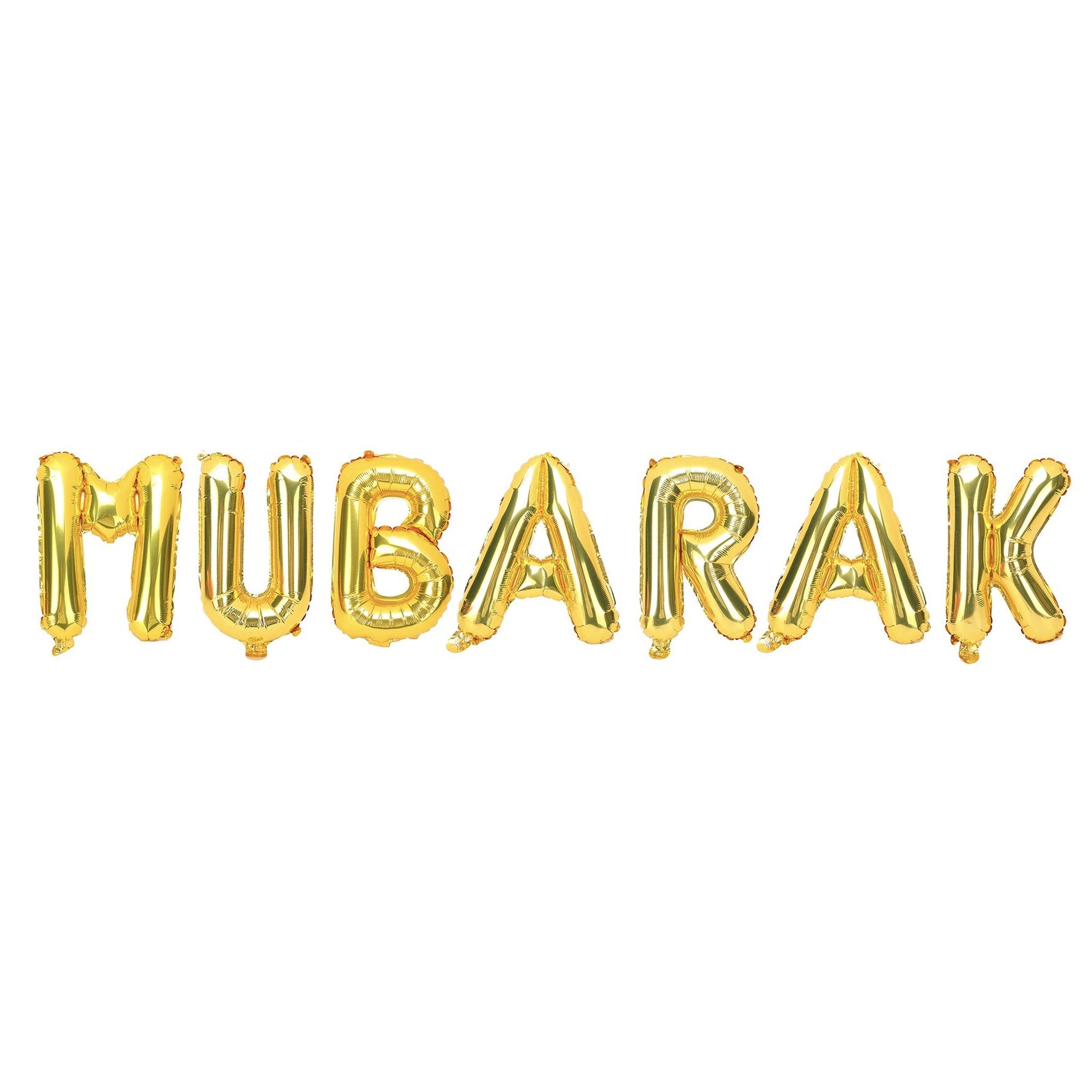 Mubarak Foil Balloon Kit - Metallic Gold
