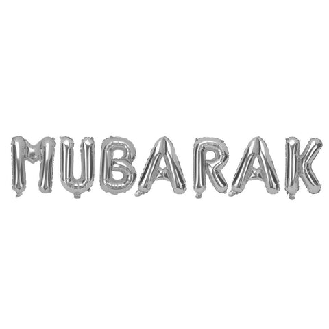 Mubarak Foil Balloon Kit - Metallic Silver