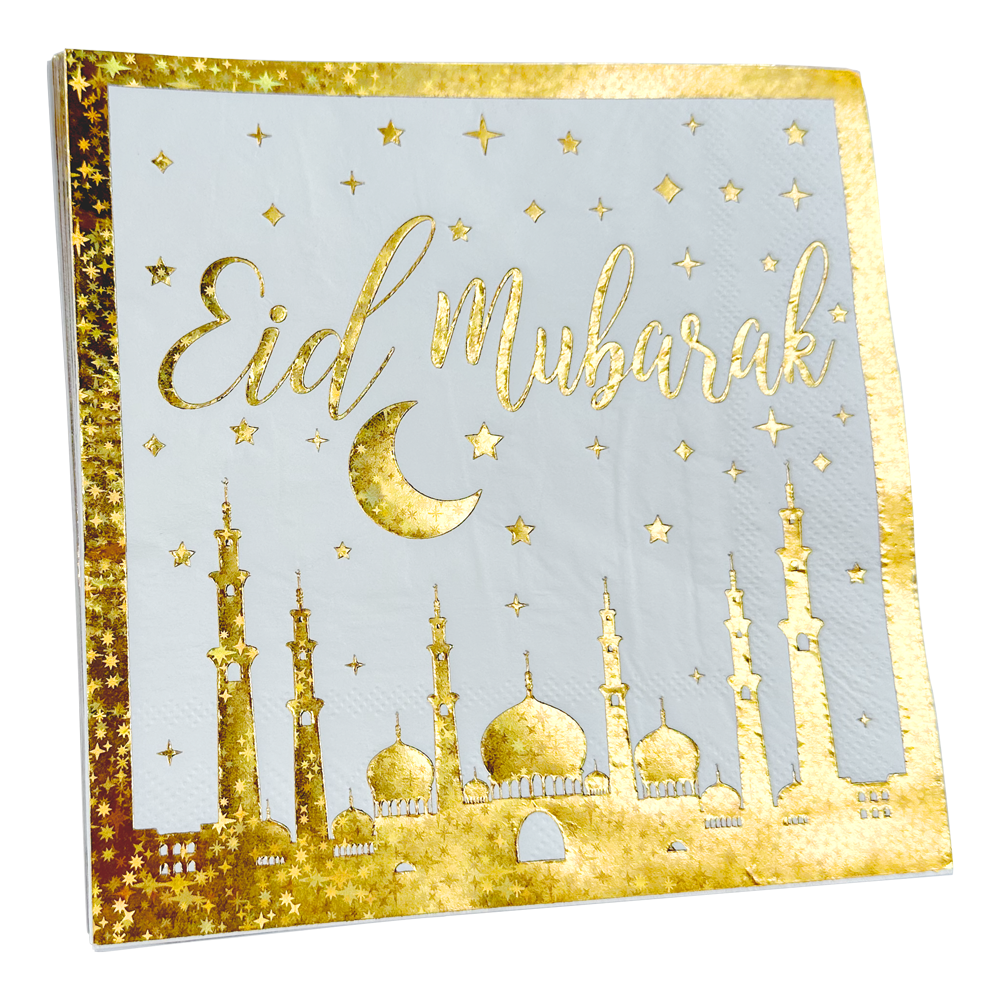 Eid Mubarak Napkin - Gold Mosque & Star