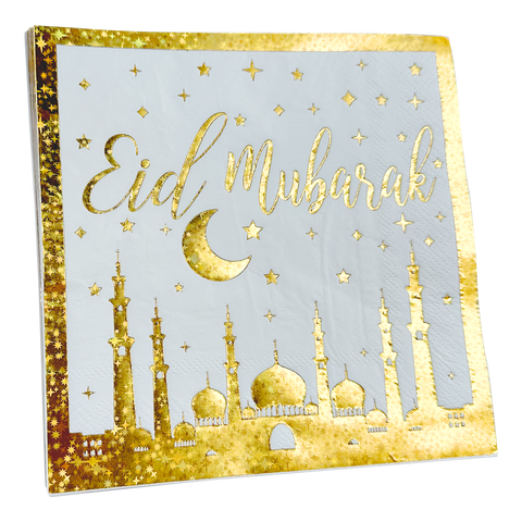 Eid Mubarak Napkin - Gold Mosque & Star