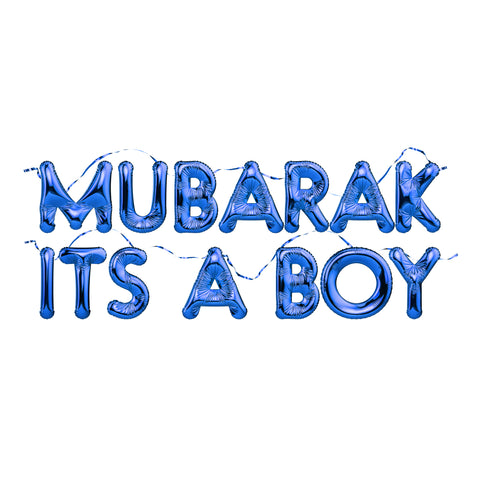 Mubarak It's a Boy Foil Balloon Kit - Metallic Blue